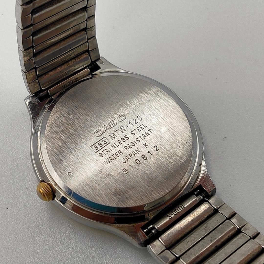 JUNK FOR PARTS Casio ARGENT MTW-120 Day Date Quartz Watch Dead battery | Japan