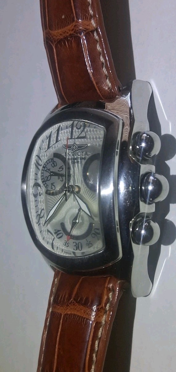 Invicta, Lupah-Dragon, Silver Dial, 46.5 mm, Swiss/Mv’t Ref 2238, Alligator Band
