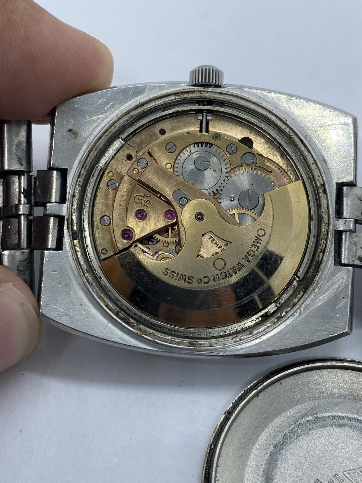 Omega Constellation 168.045 Cal 751 Automatic Men Watch For Repair Gold Bezel