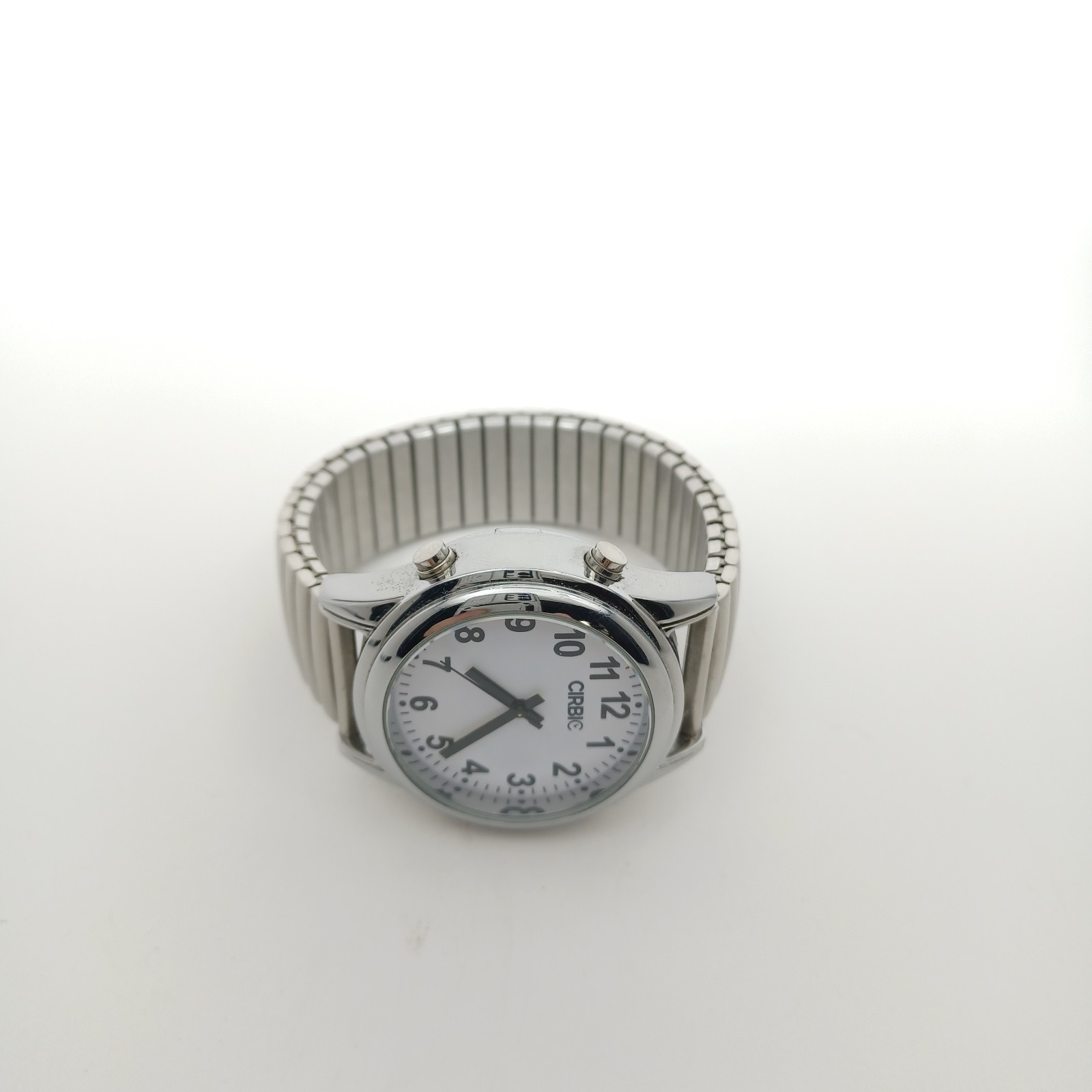 Cirbic English Talking Watch Large Numbers For Blind Stretch Strap Self Setting