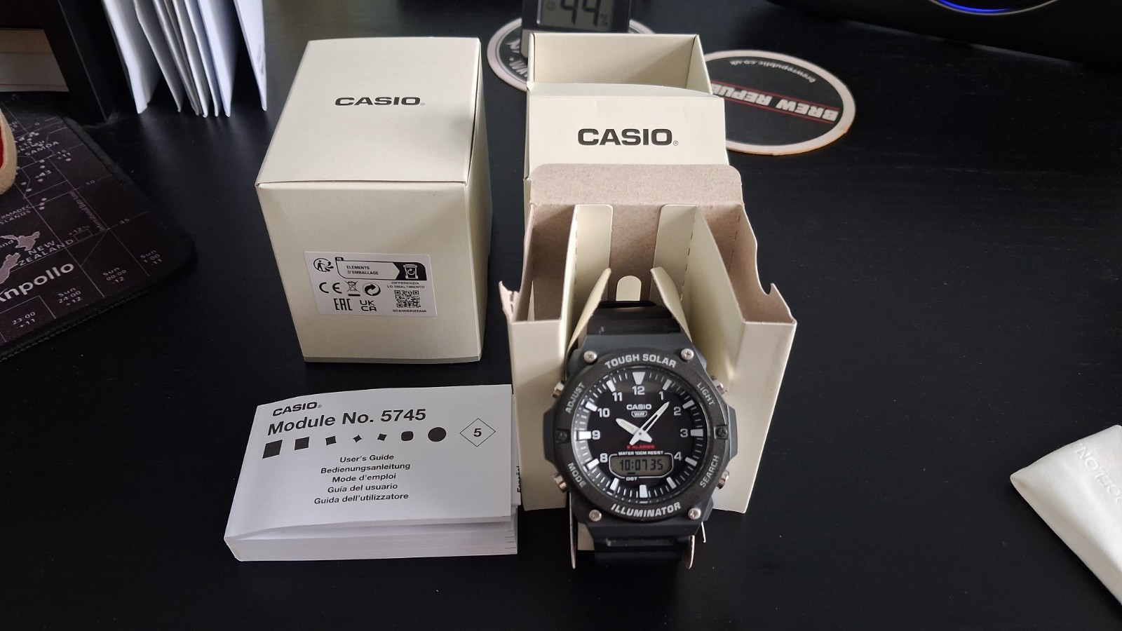 Casio Collection AQ-S820W-1AVEF Tough Solar Illuminator 5 Alarms Mint Condition