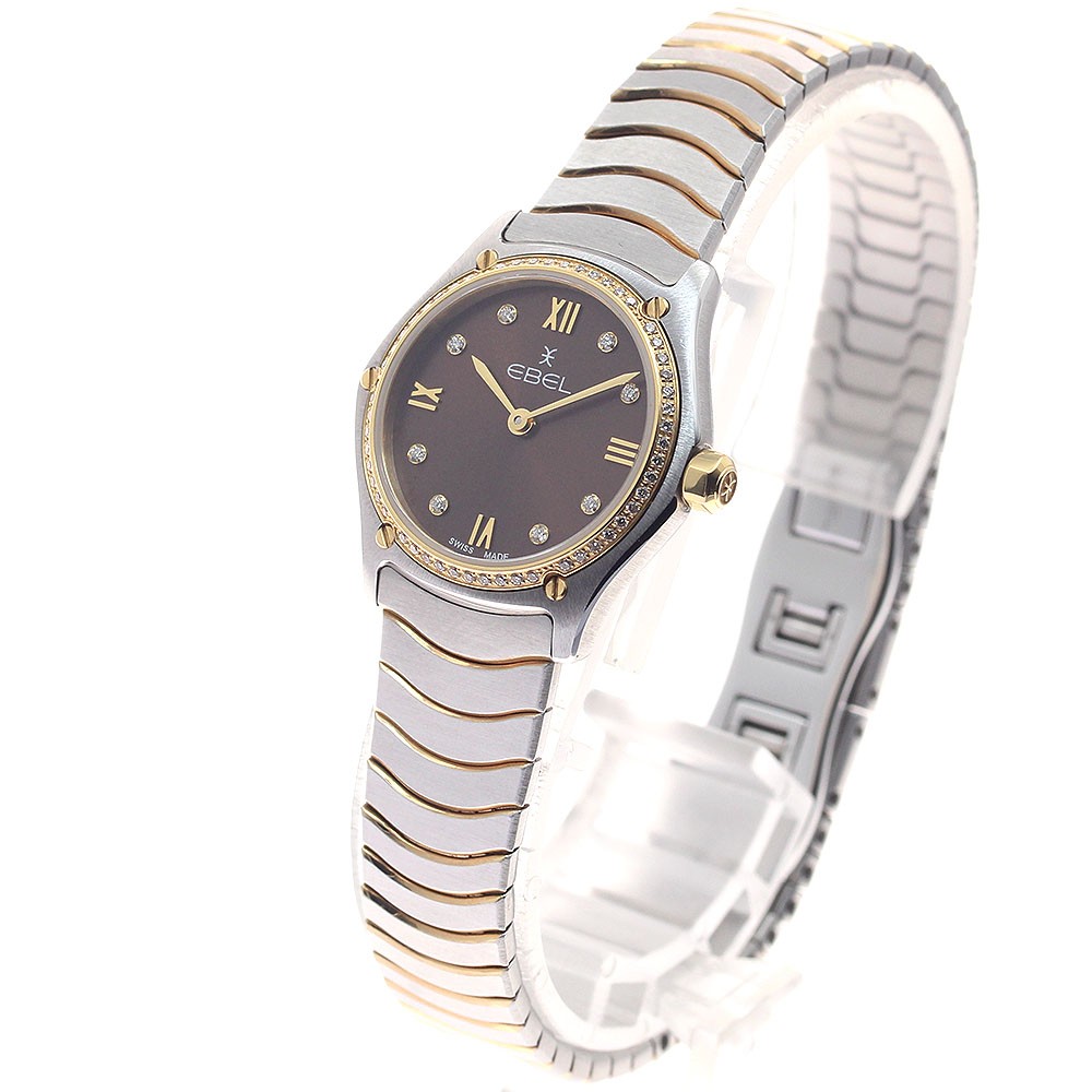 EBEL 1216443A Sport Classic Mini Diamond Bezel 8P Diamond Quartz From Japan G706