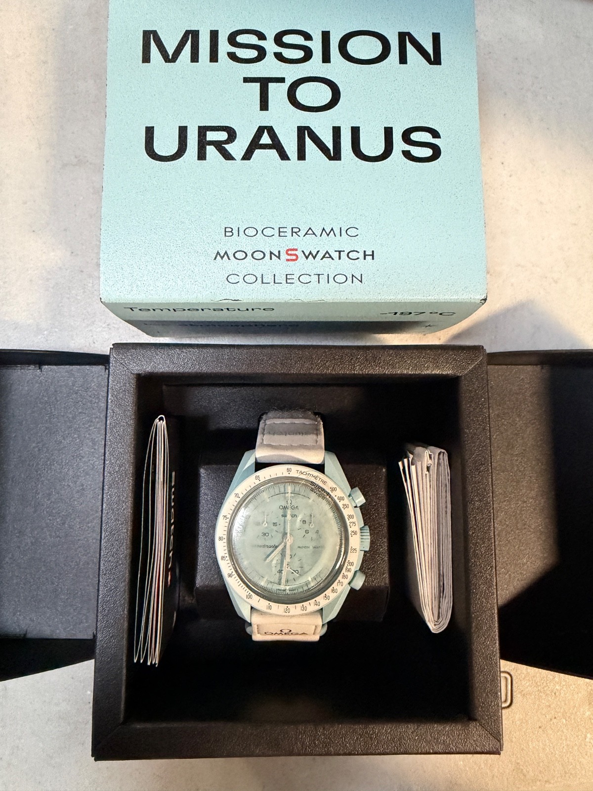 Swatch x Omega Bioceramic Moonswatch Mission To Uranus SO33L100 Blue Men Watch
