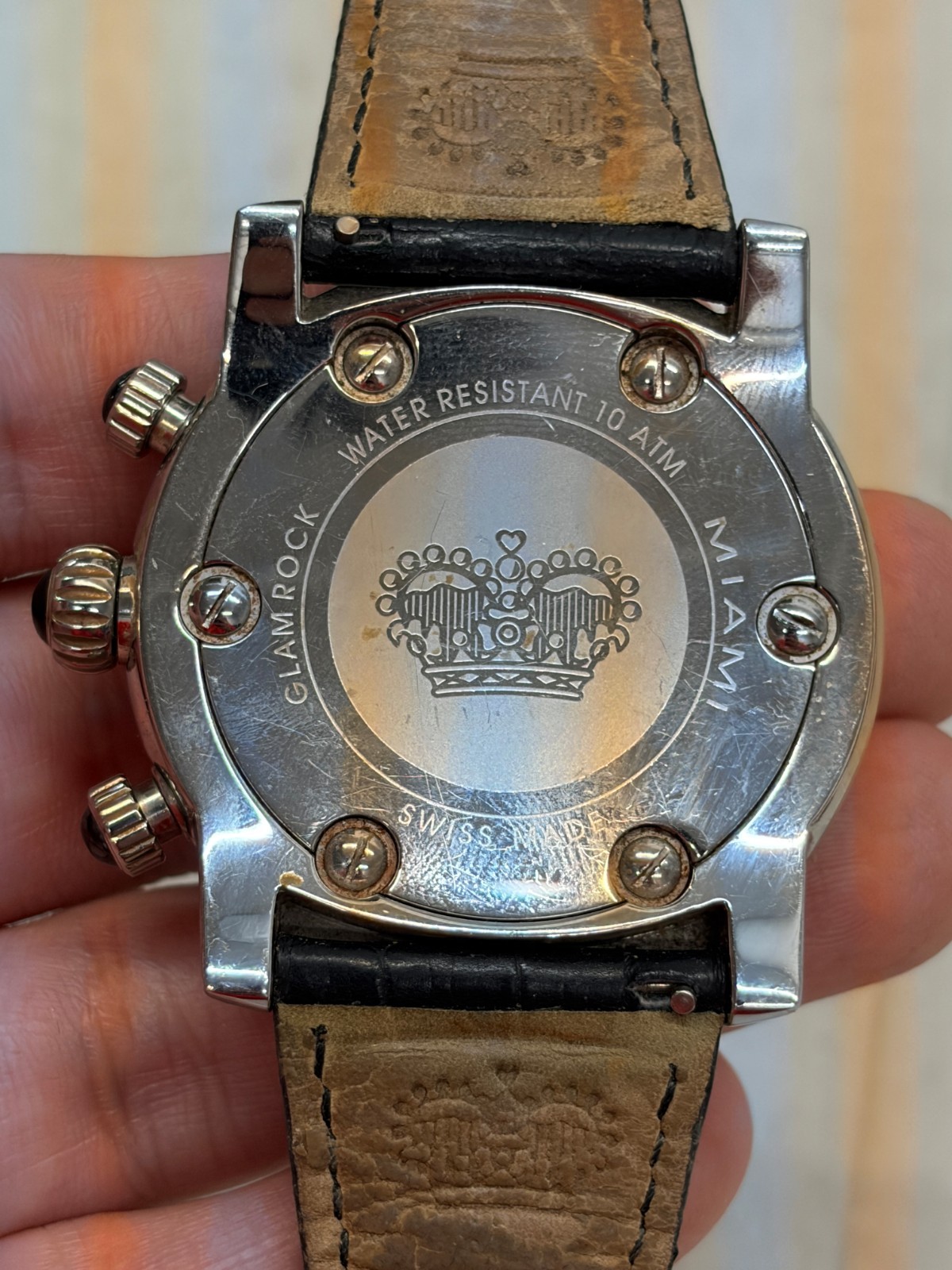 Glam Rock Miami Chronograph Watch – Tan Bezel / White Dial – Used / Fair