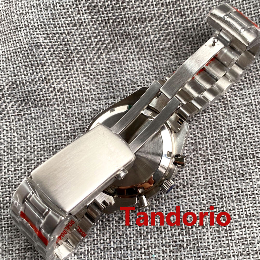Bliger 40mm VK63 Quartz Full Functional Chronograph Mens Watch Folding Clasp