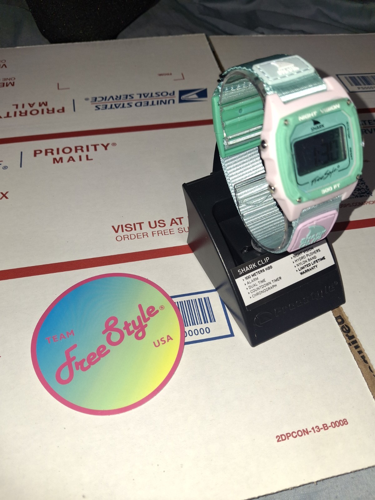 Freestyle Shark Adult Clip Digital Watch 100M Waterproof Alarm Chronograph