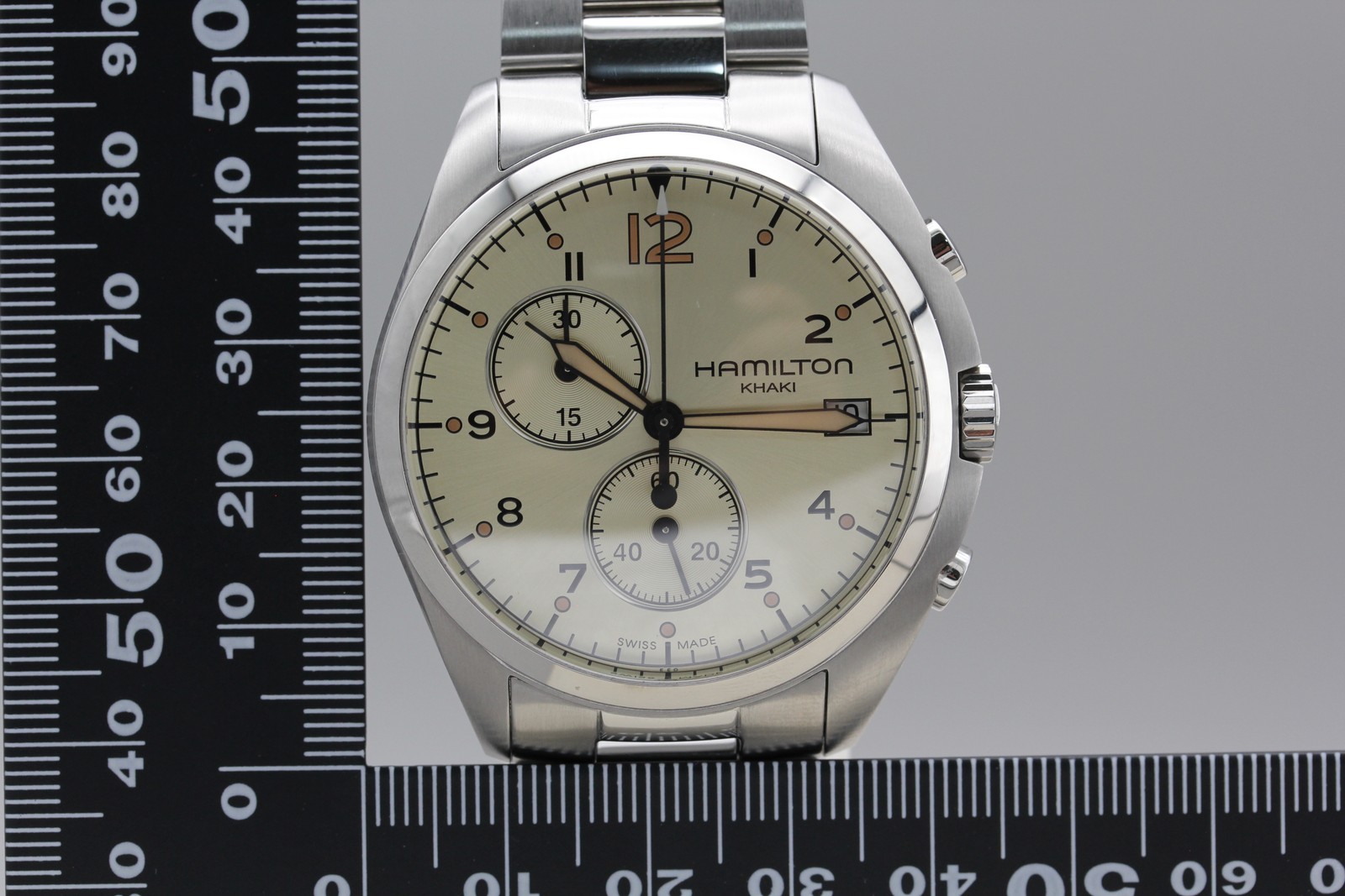 [Box] Hamilton Khaki Pilot H765120 Chronograph Gold Dial 44mm Quartz Men’s Watch