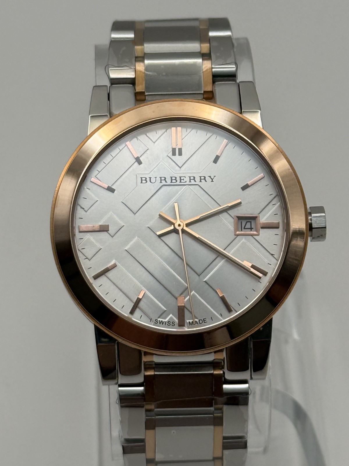 Burberry Silver Dial Two-Tone Stainless Steel Unisex Watch 38mm. BU9006