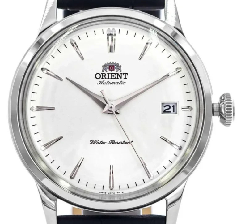 Orient Bambino Mens Automatic Watch RA-AC0M03S30B 38mm White Dial Leather 30M