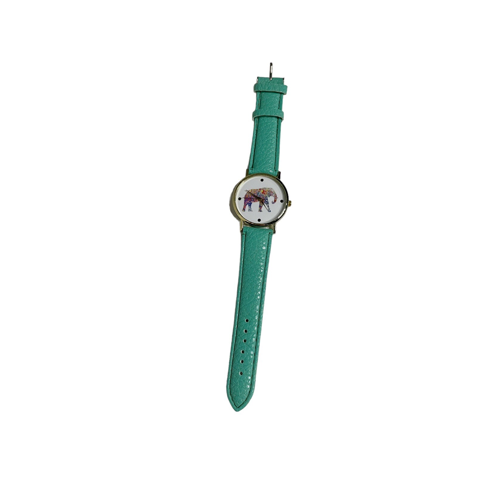 Teal Green Boho Faux Leather Elephant Watch Womens Casual