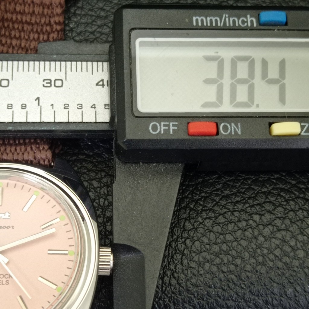 HAND-WINDING VINTAGE HMT KOHINOOR INDIAN MENS PINK COLOR DIAL WATCH a440970-1