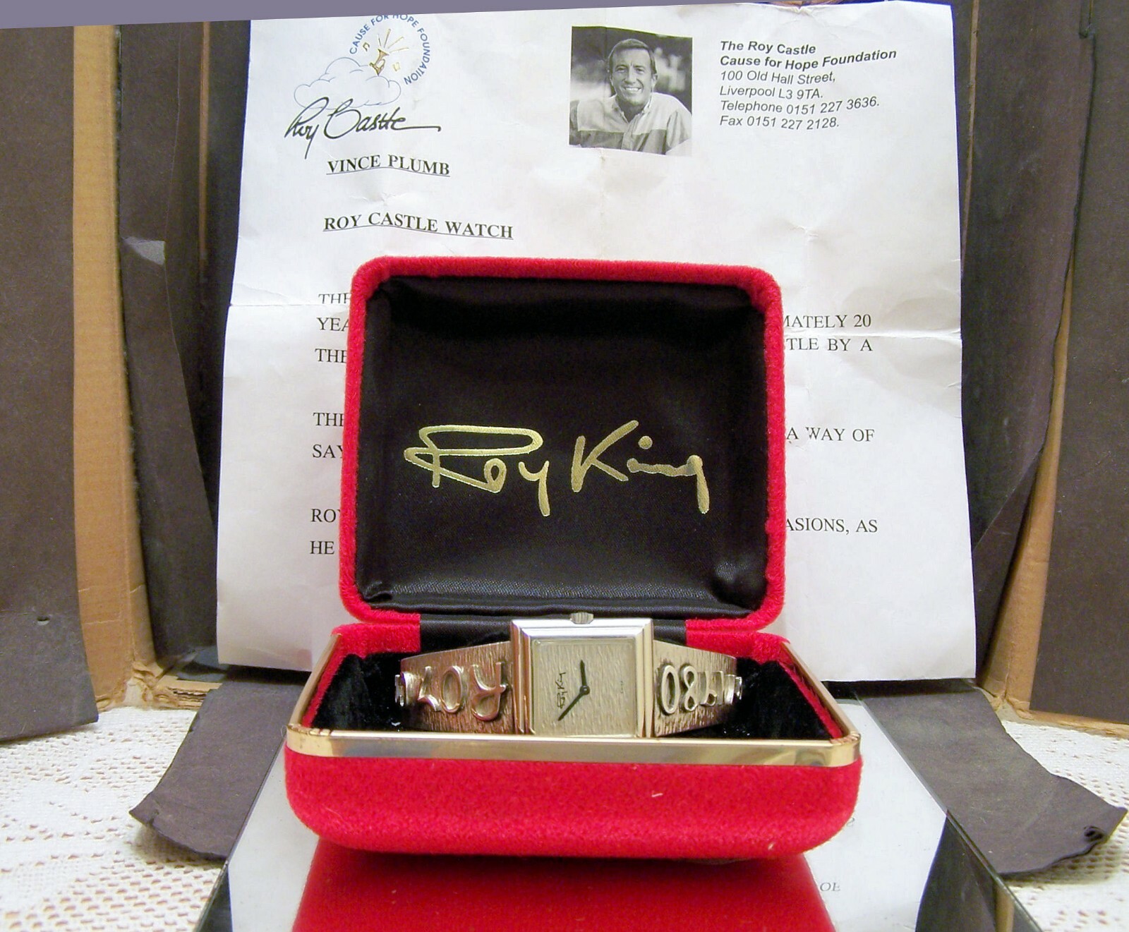 VINTAGE 1980 UK TOP CELEBRITY ROY CASTLE WRIST WATCH & BOX UNIQUE + PROVENANCE