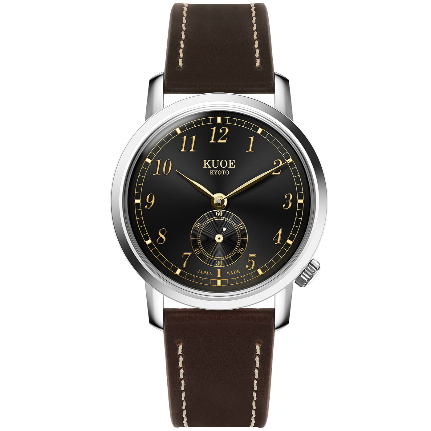 KUOE KYOTO OLD SMITH 90-007 Small Seconds Automatic Black Dial Brown Cordovan
