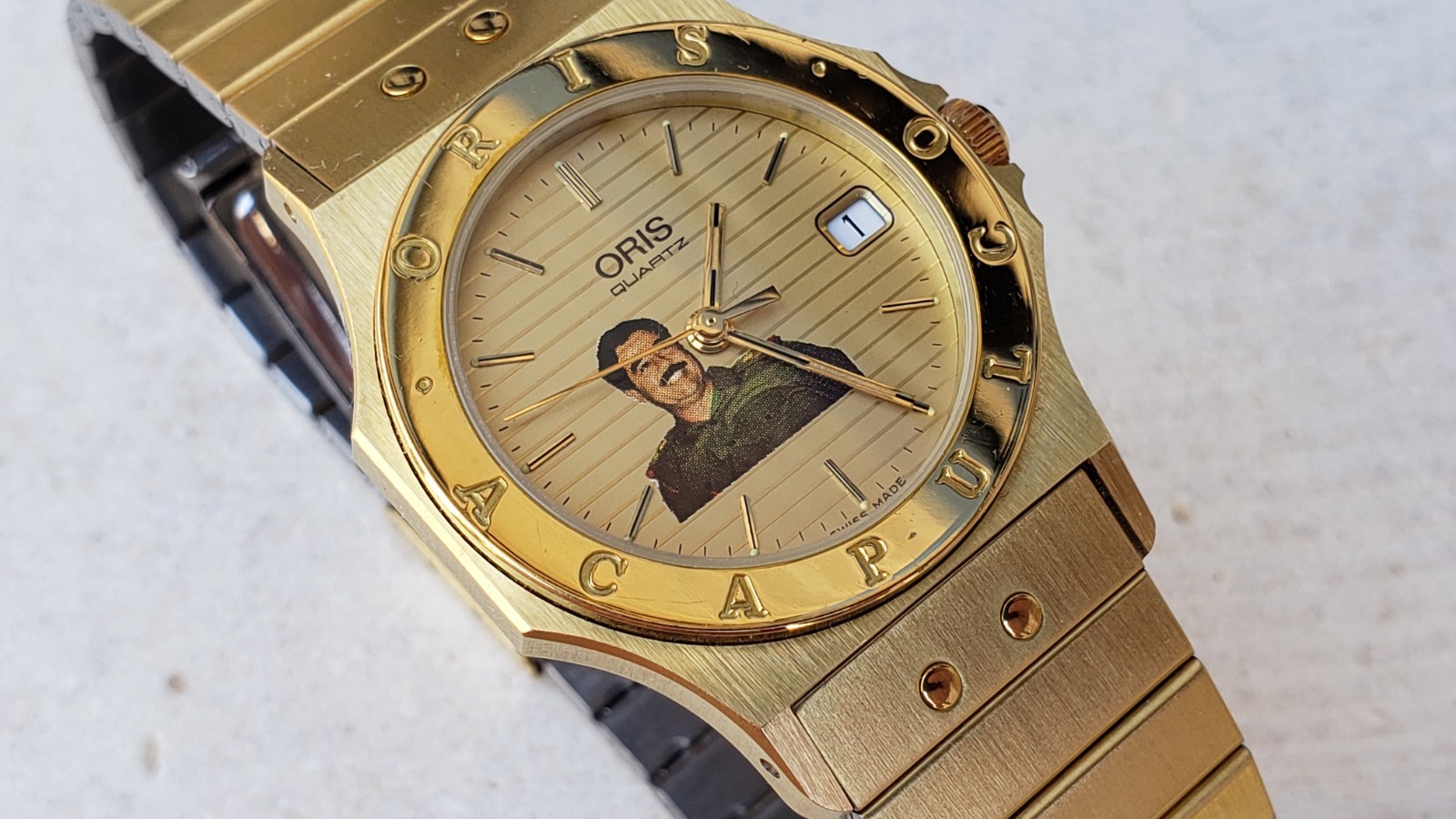 Rare Mint Oris Saddam Hussein Of Iraq 🇮🇶 33mm Quartz Mens Watch