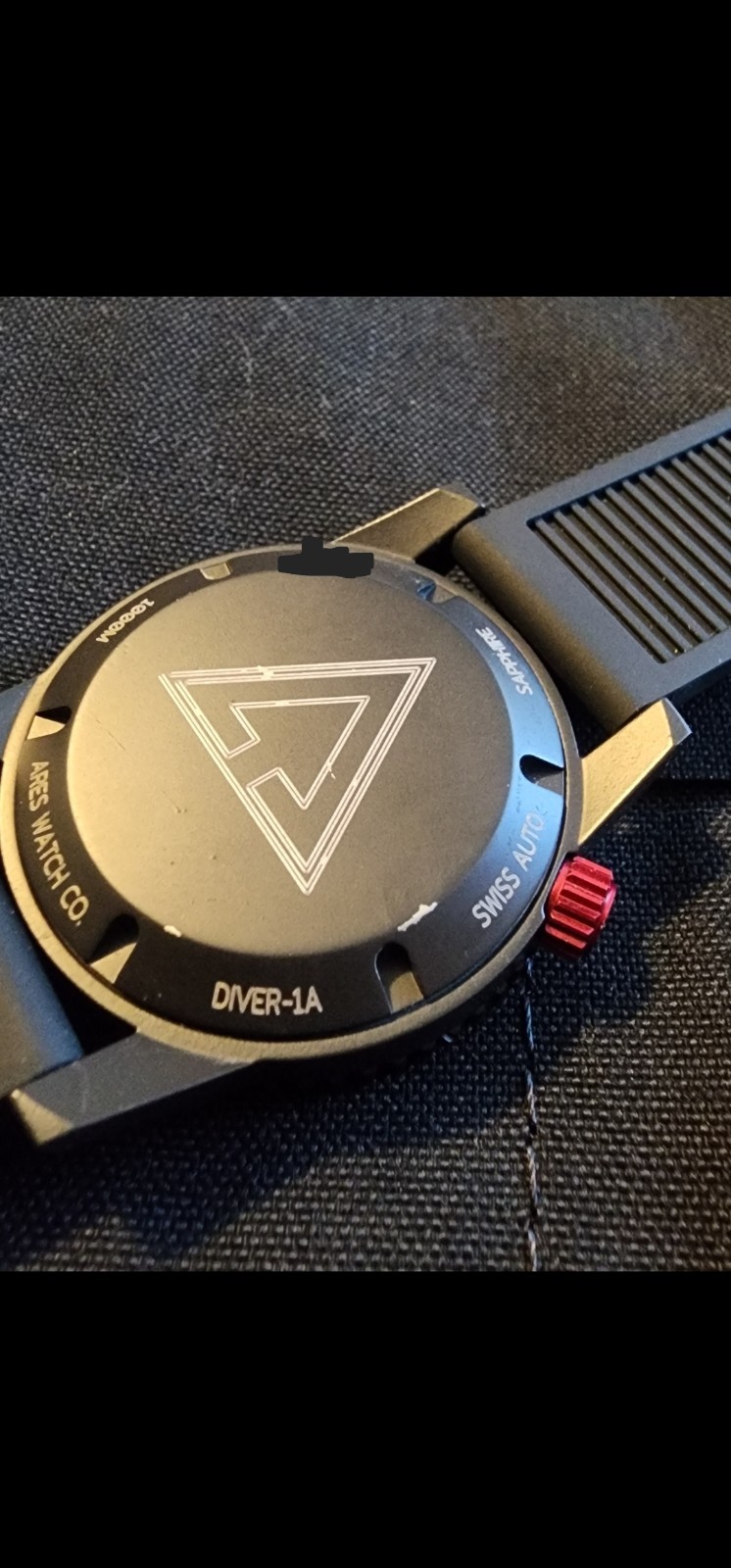 ARES DIVER-1 Mission Timer Swiss Automatic Date Dial in Deep Black