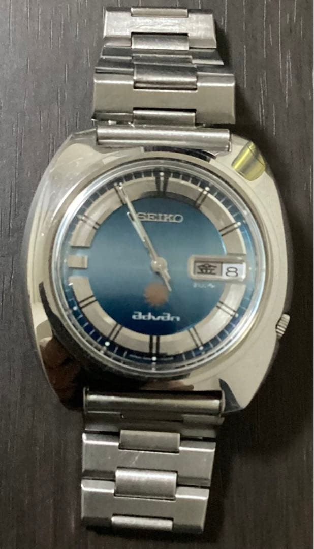 Seiko Advan 7019-7000 Automatic Watch 21 Jewels Vintage 39mm Blue Gradation Dial