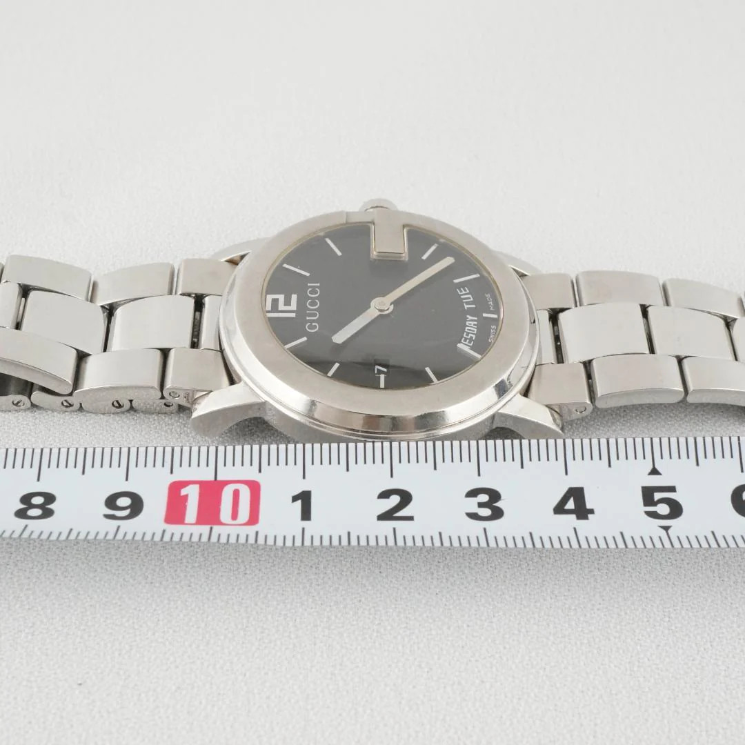 GUCCI 101M Quartz Stainless Steel Grey Mens Watch