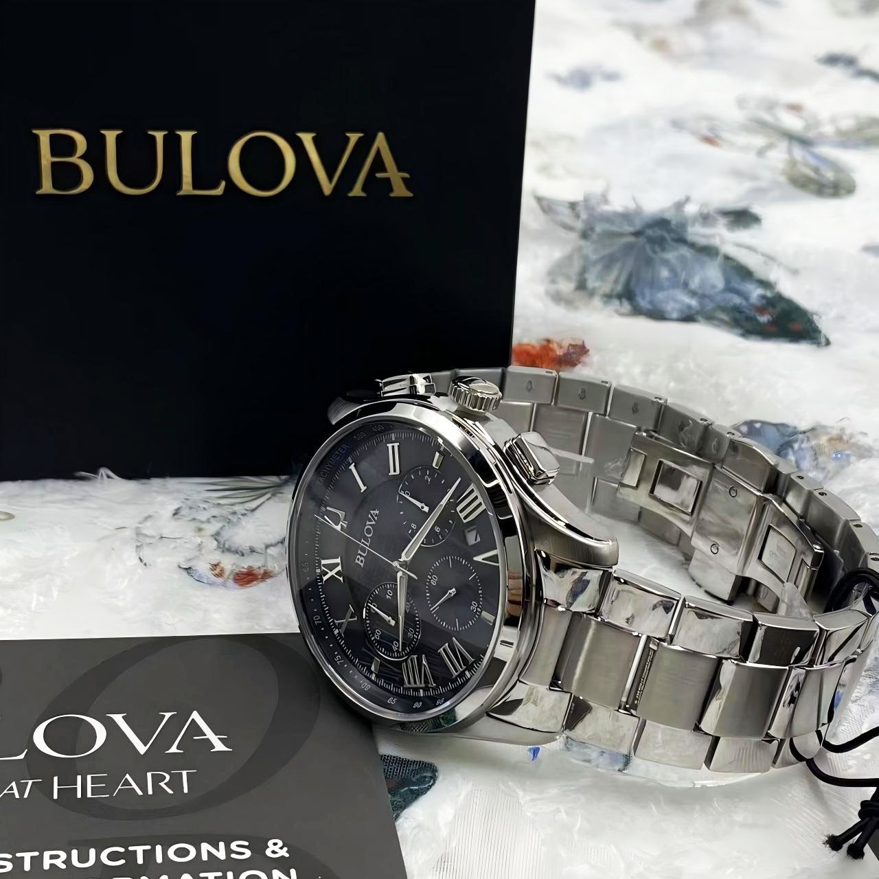 Bulova 96B288 Men’s Wilton Watch Black Dial Men’s Quartz Chronograph Watch 46 mm