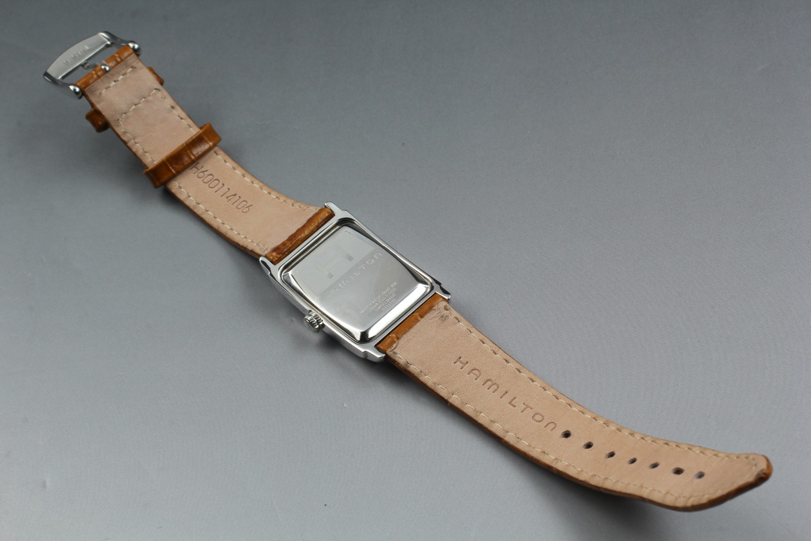 [Near MINT] Hamilton Ardmore H114110 24mm White Dial Brown Band Qz Unisex Watch