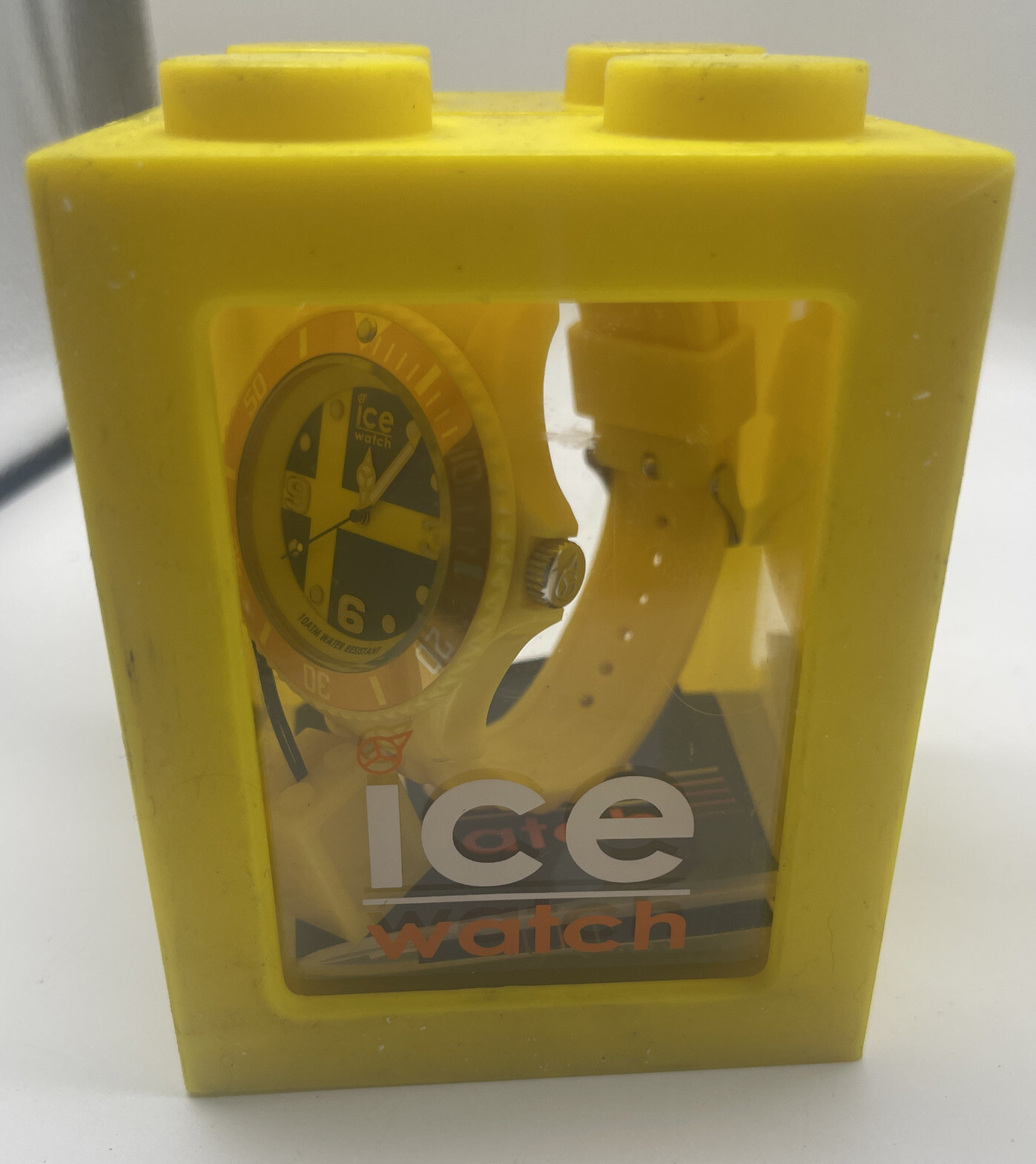 Rare 2012 Ice World Sweden Edition Big Unisex Yellow Blue Analogue Watch New