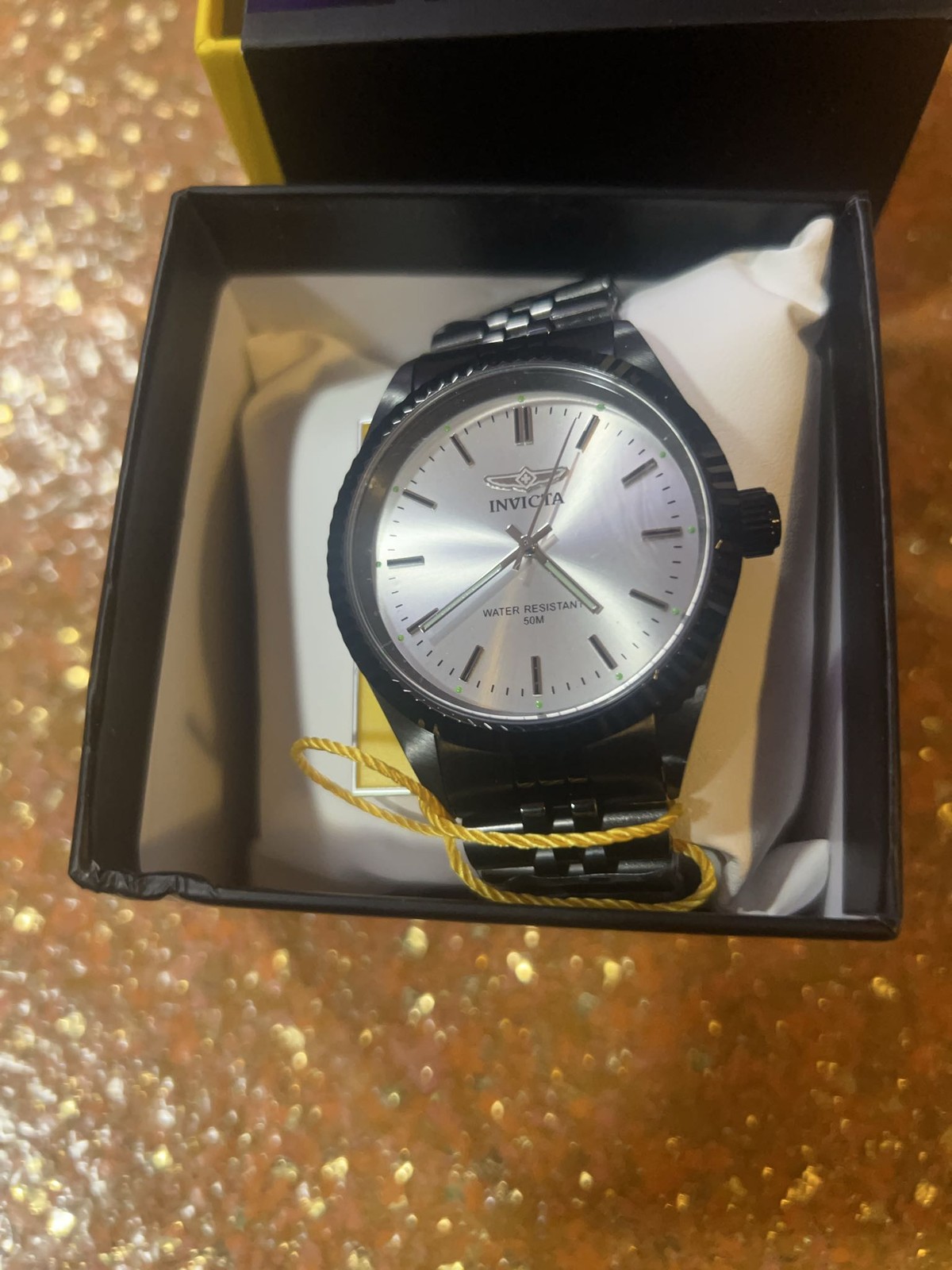 Invicta Specialty Men’s Watch 29373 Black Stainless Steel Silver Dial 43mm