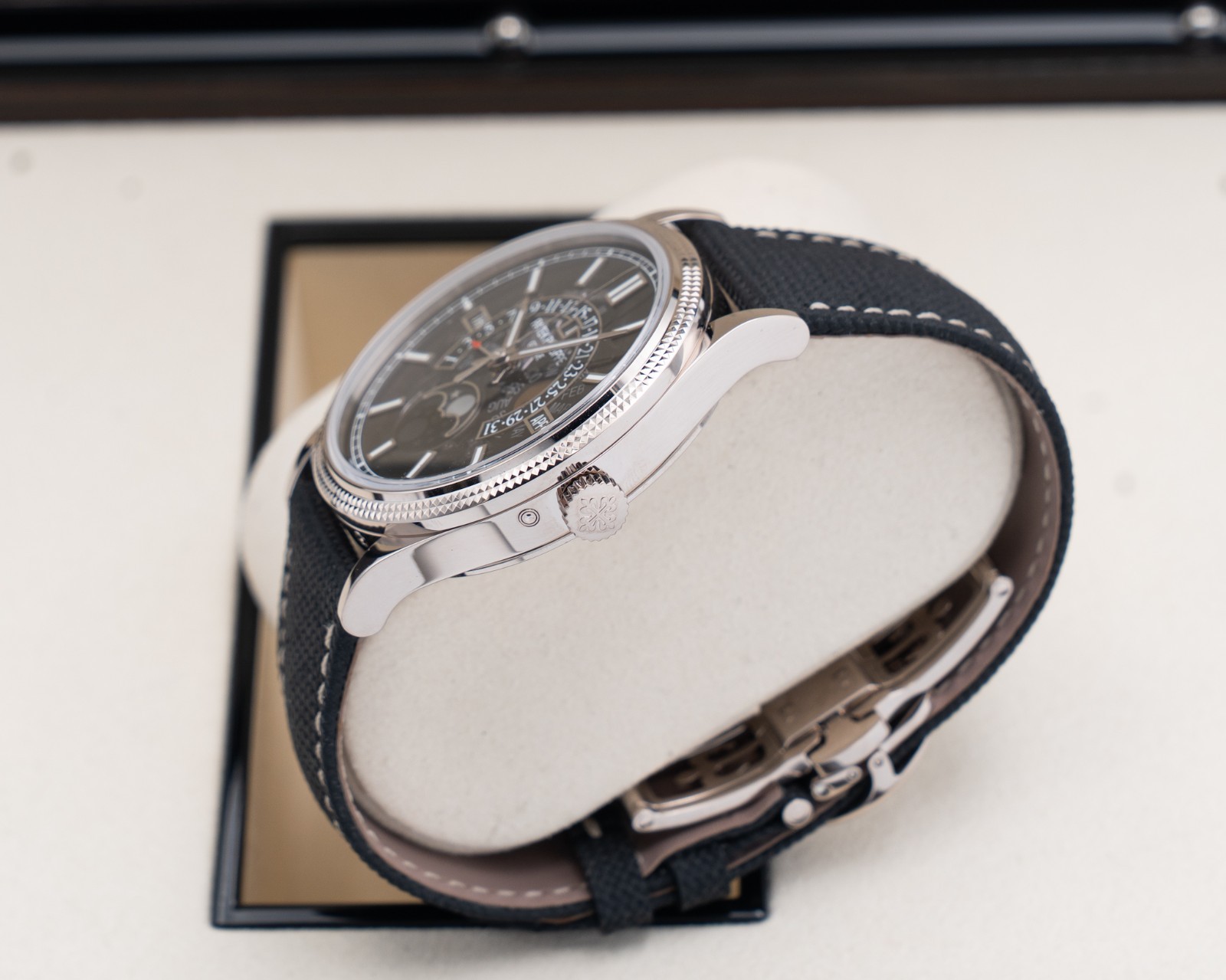 Patek Philippe Retrograde Perpetual Calendar 39.5mm 6159G Moonphase Hobnail