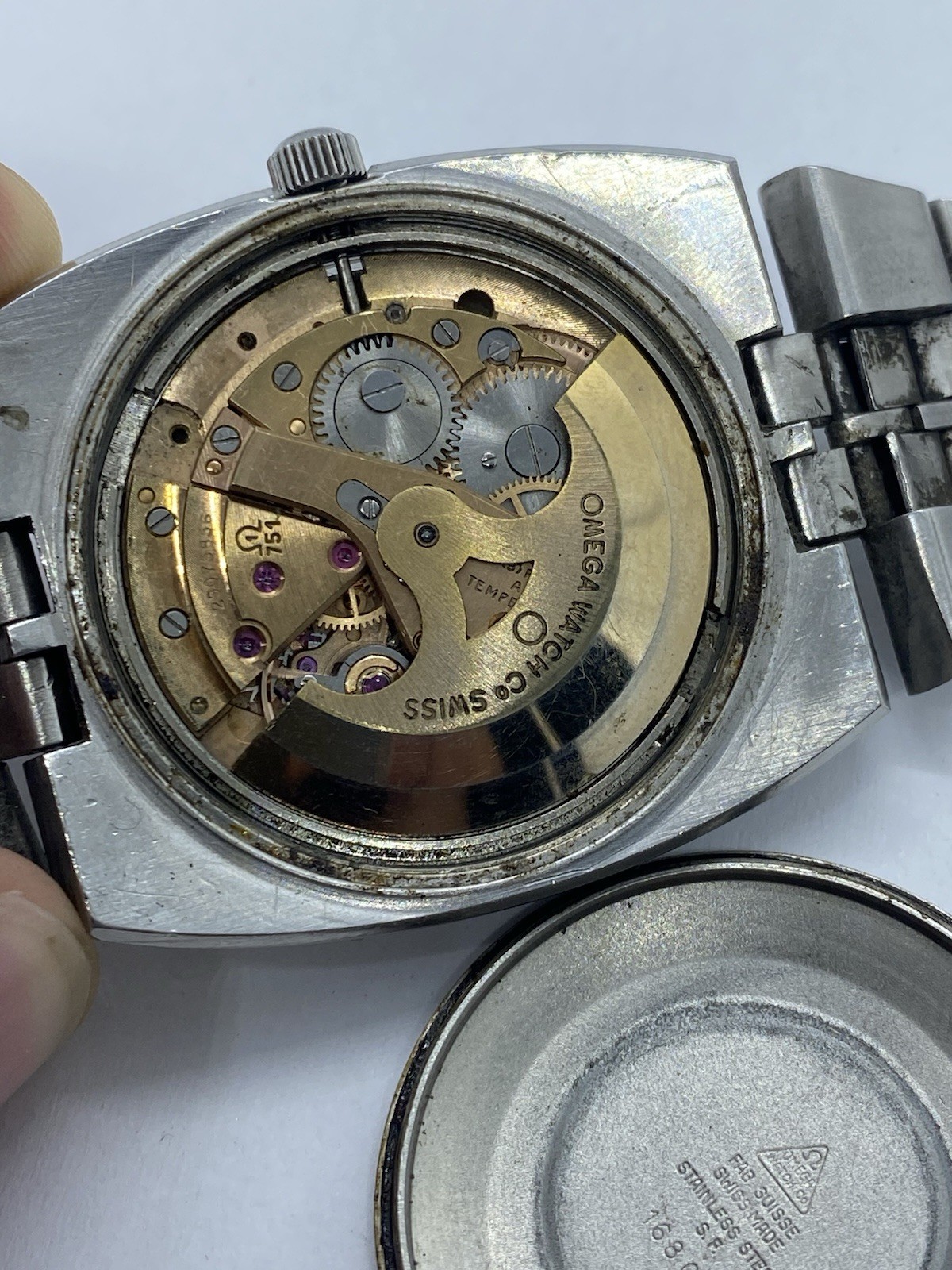 Omega Constellation 168.045 Cal 751 Automatic Men Watch For Repair Gold Bezel