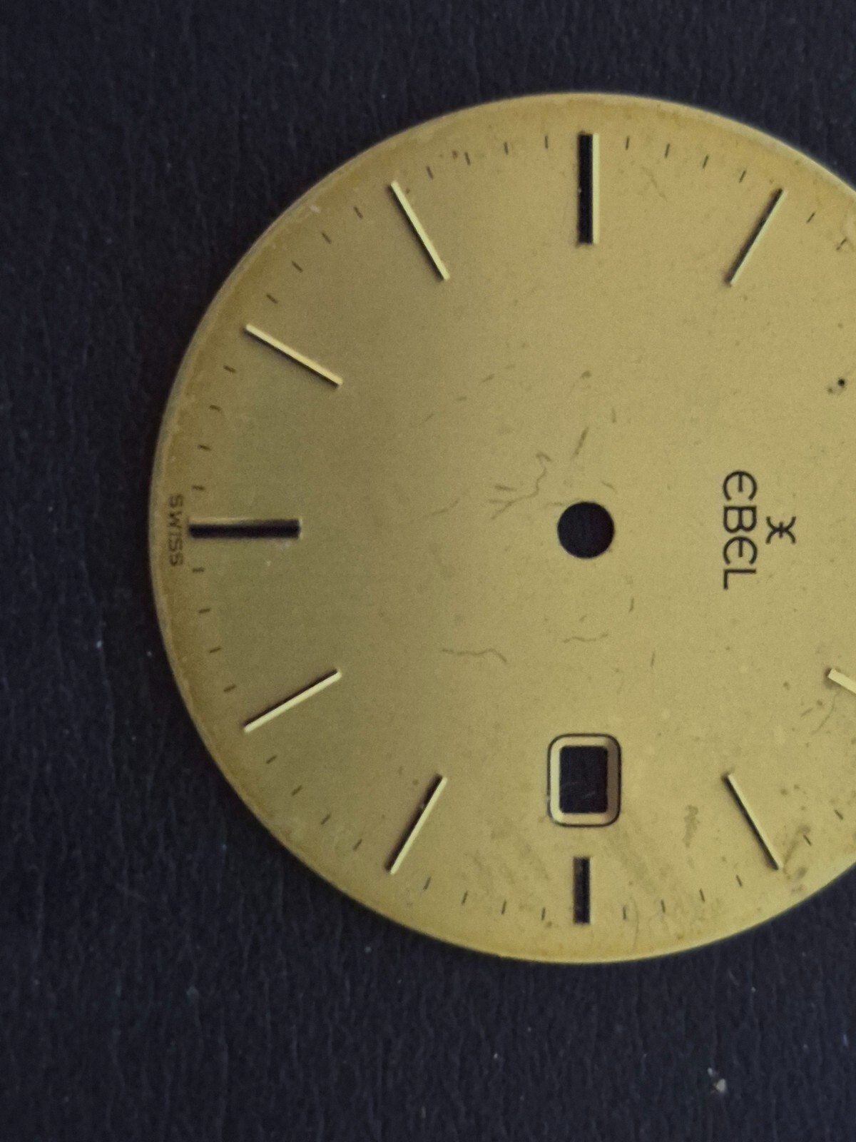 GENUINE Ebel Dial Classic Wave Round Gold Date Damaged 26.4mm