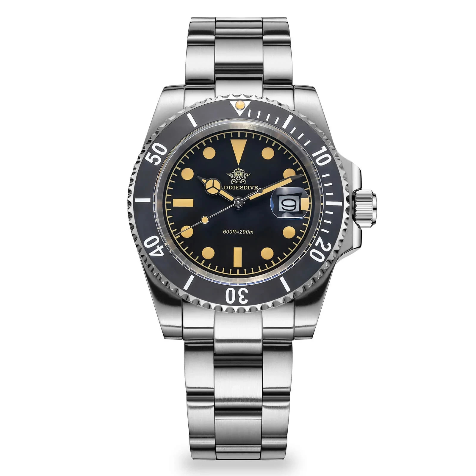 41MM ADDIESDIVE Quartz Mens Watch Diver 200M Waterproof Luminous Stainless NEW