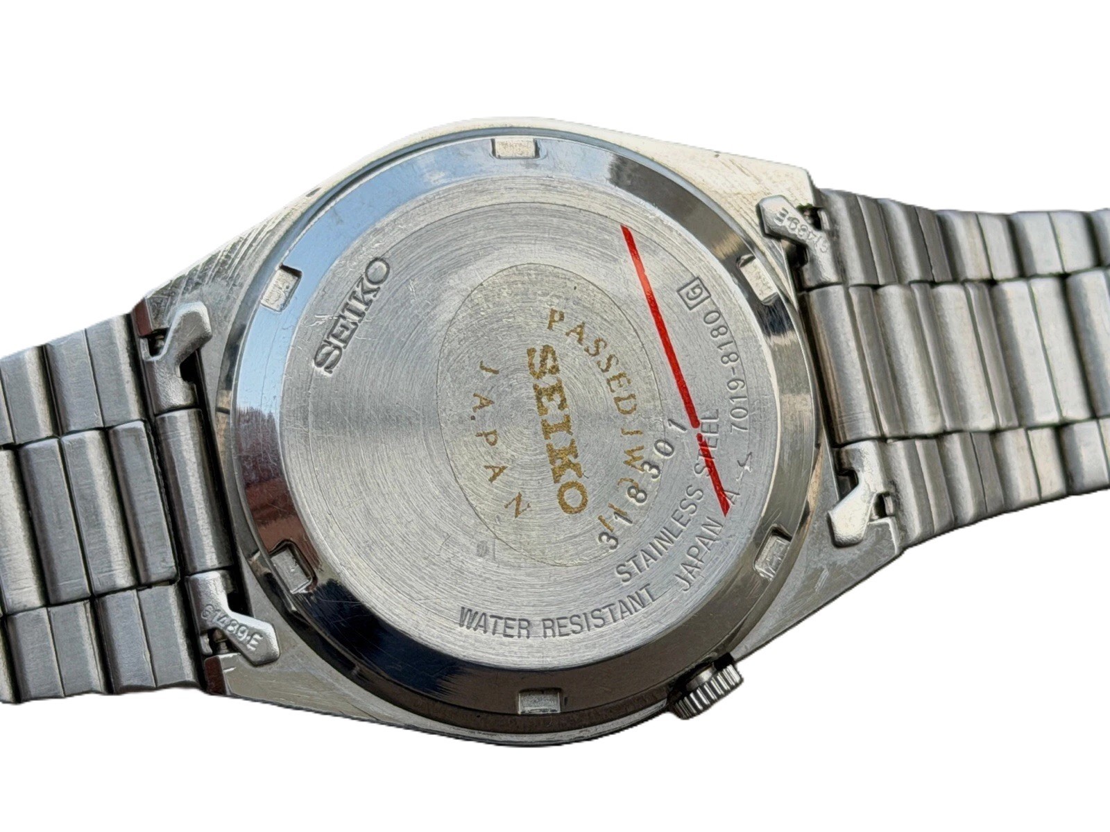 Seiko 5 Automatic Gold Dial Lume Dots Day Date Men’s Vintage Watch S-140