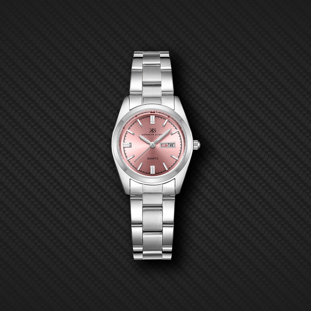 Kenneth Scott Women’s Analog Watch | Pink Dial, 30mm, 30 m (3 ATM)