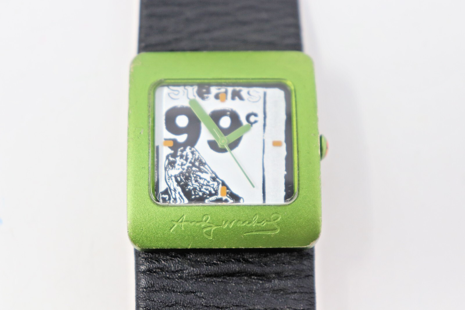 Rare Andy Warhol Pop Collection #15 Arm Watch Banana Steak 99 Cents Leather Art