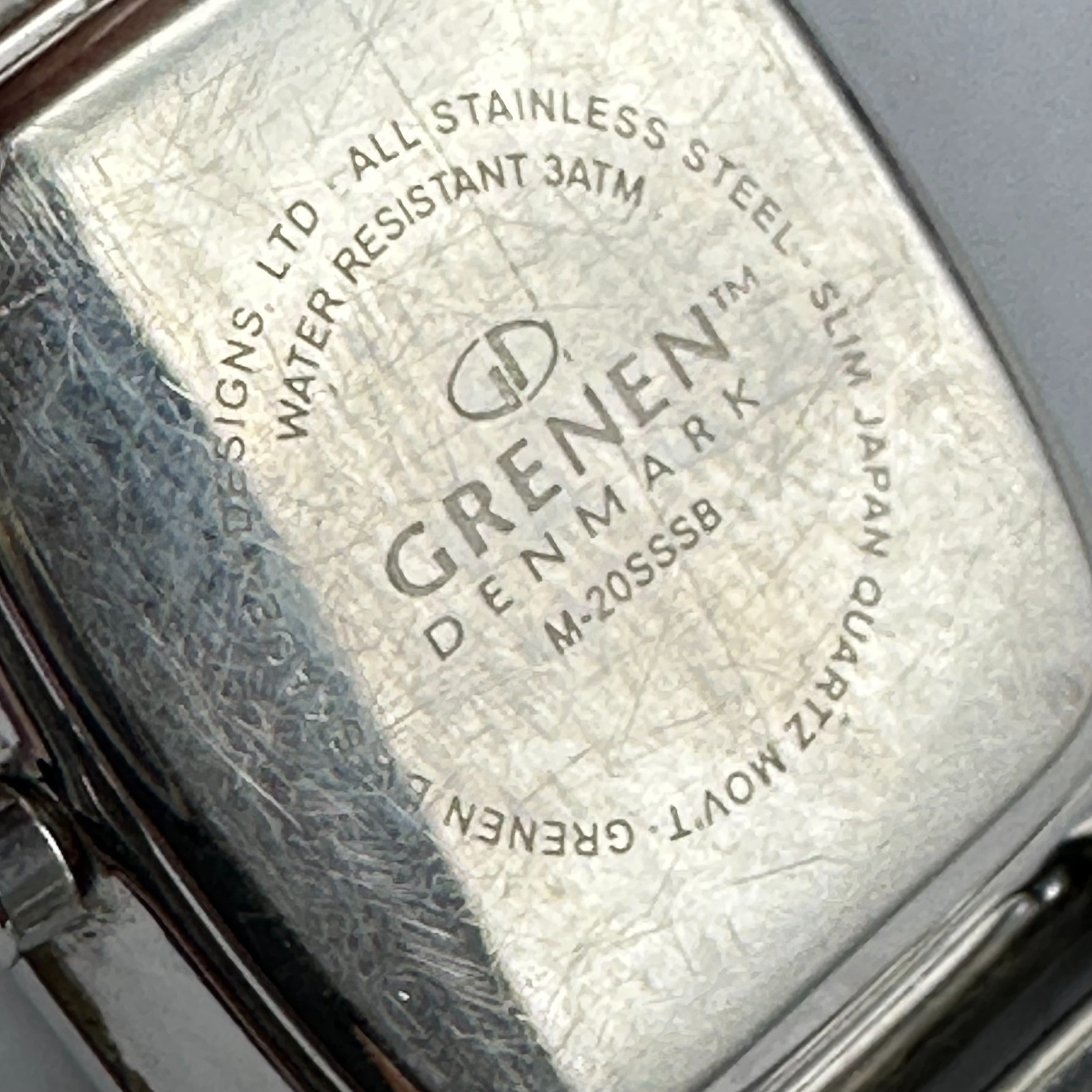 Grenen Watch Women Silver Tone Black Dial Date Window New Battery 8.5 Inch
