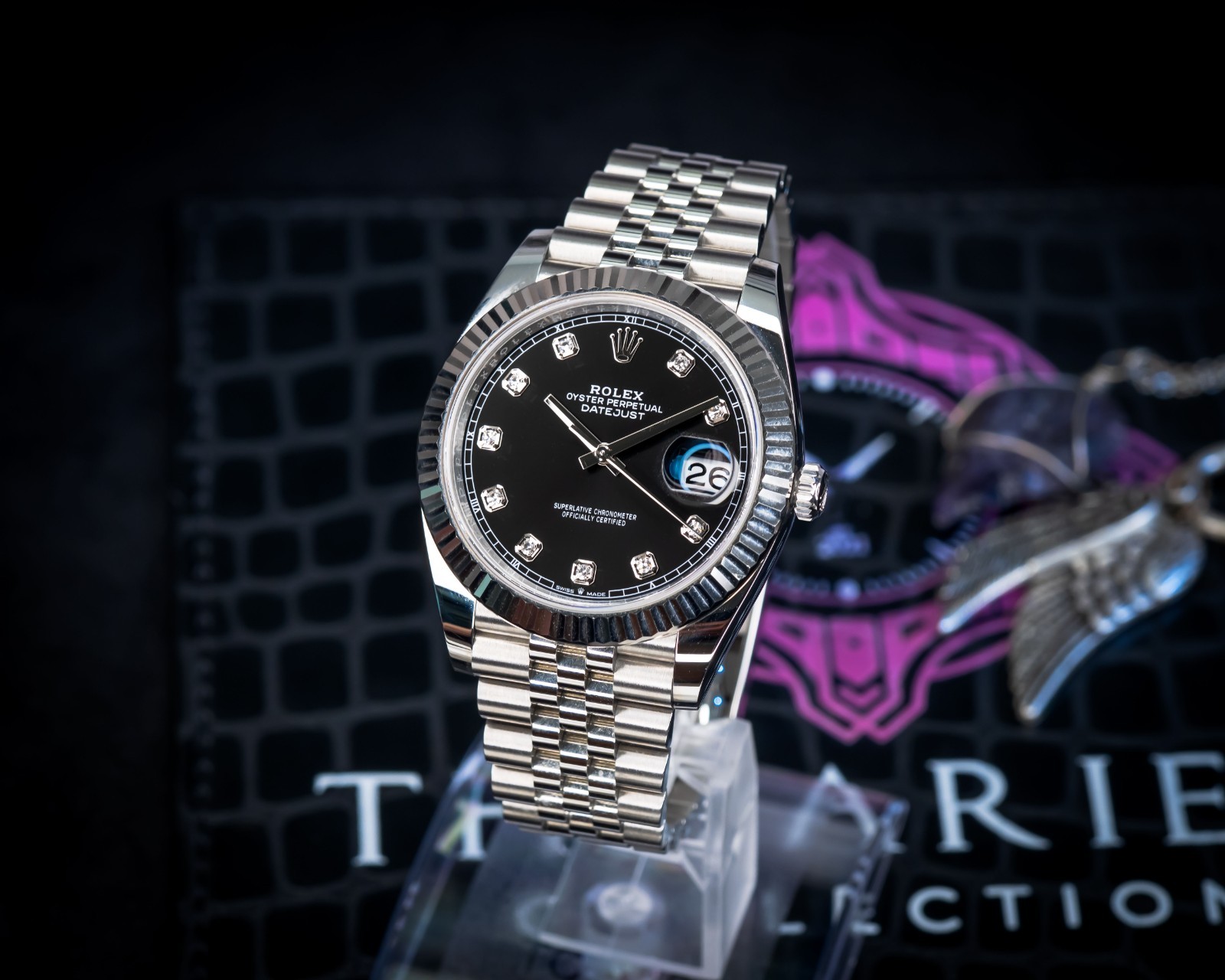 Rolex Datejust 41 Black Diamond Dial Jubilee Fluted – 2025 – BOX & PAPERS 126334