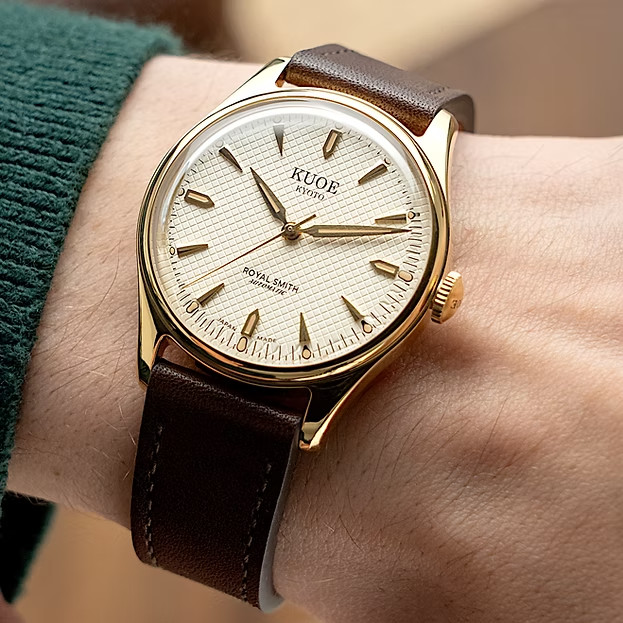 KUOE Kyoto Royal Smith 90-006 Gold Ivory Waffle Dial Miyota 9039 Auto Unused JP