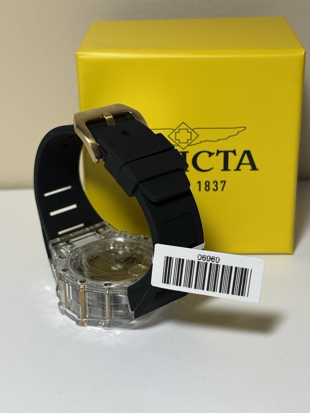 Invicta Racing Vaulthan Men’s Black Transparent 44mm Quartz Watch 69690 NIB