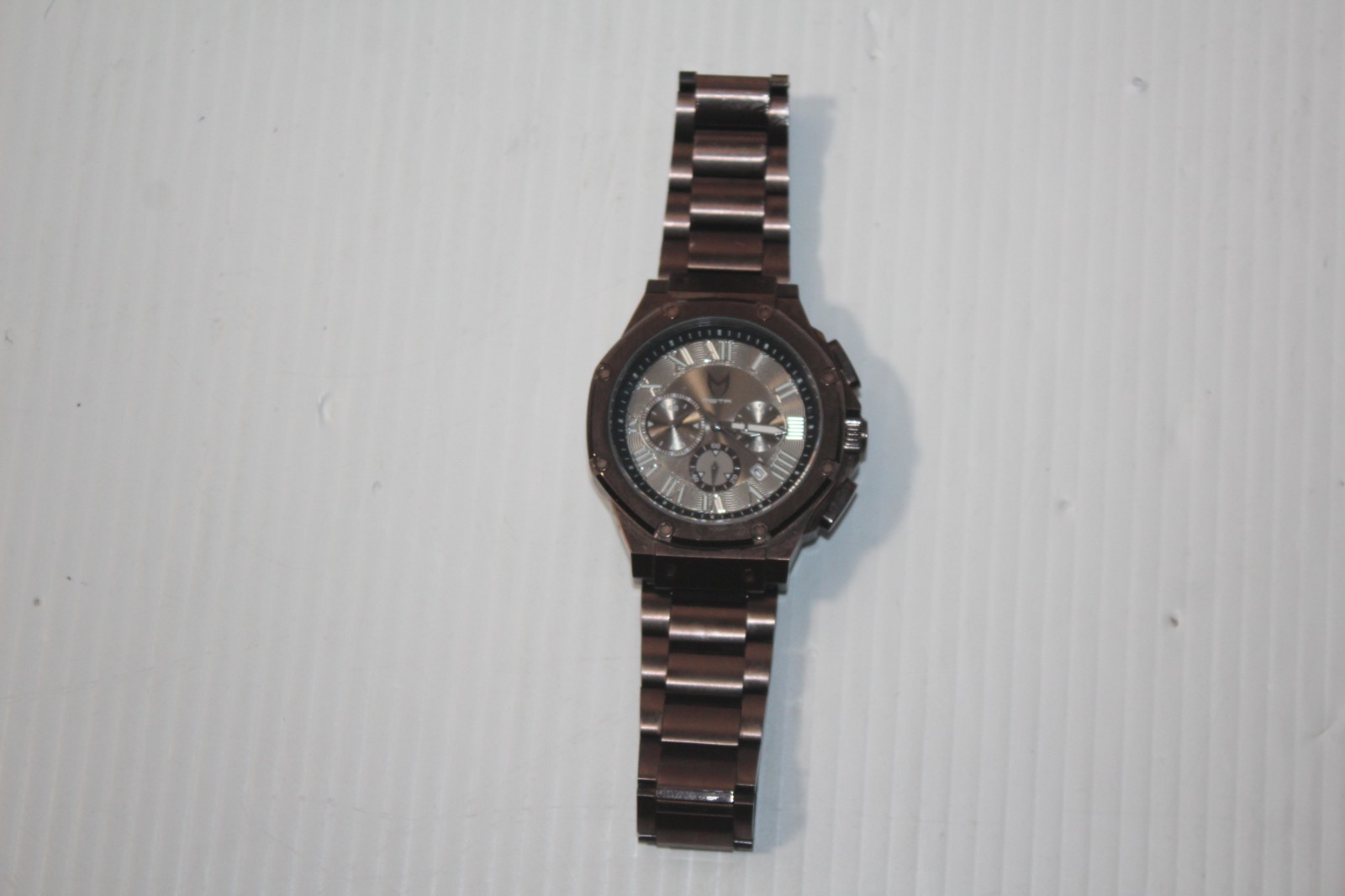 MSTR Meister Ambassador Wrist Watch AM1015SS Chocolate Brushed in Box Runs NICE