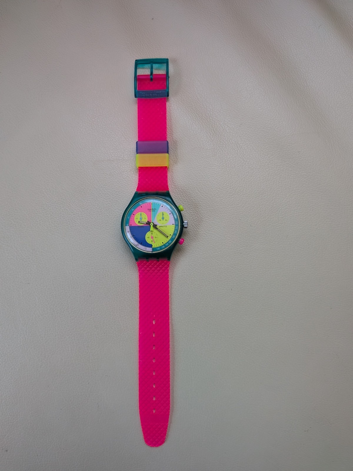1991 Swatch Chrono Flash Arrow SCL100 Working Great. New Official Band