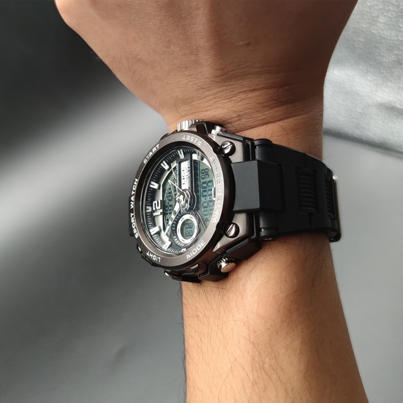 LIGE Dual Display Advanced Quartz Fashion Electronic Sports Watch 30M Waterproof