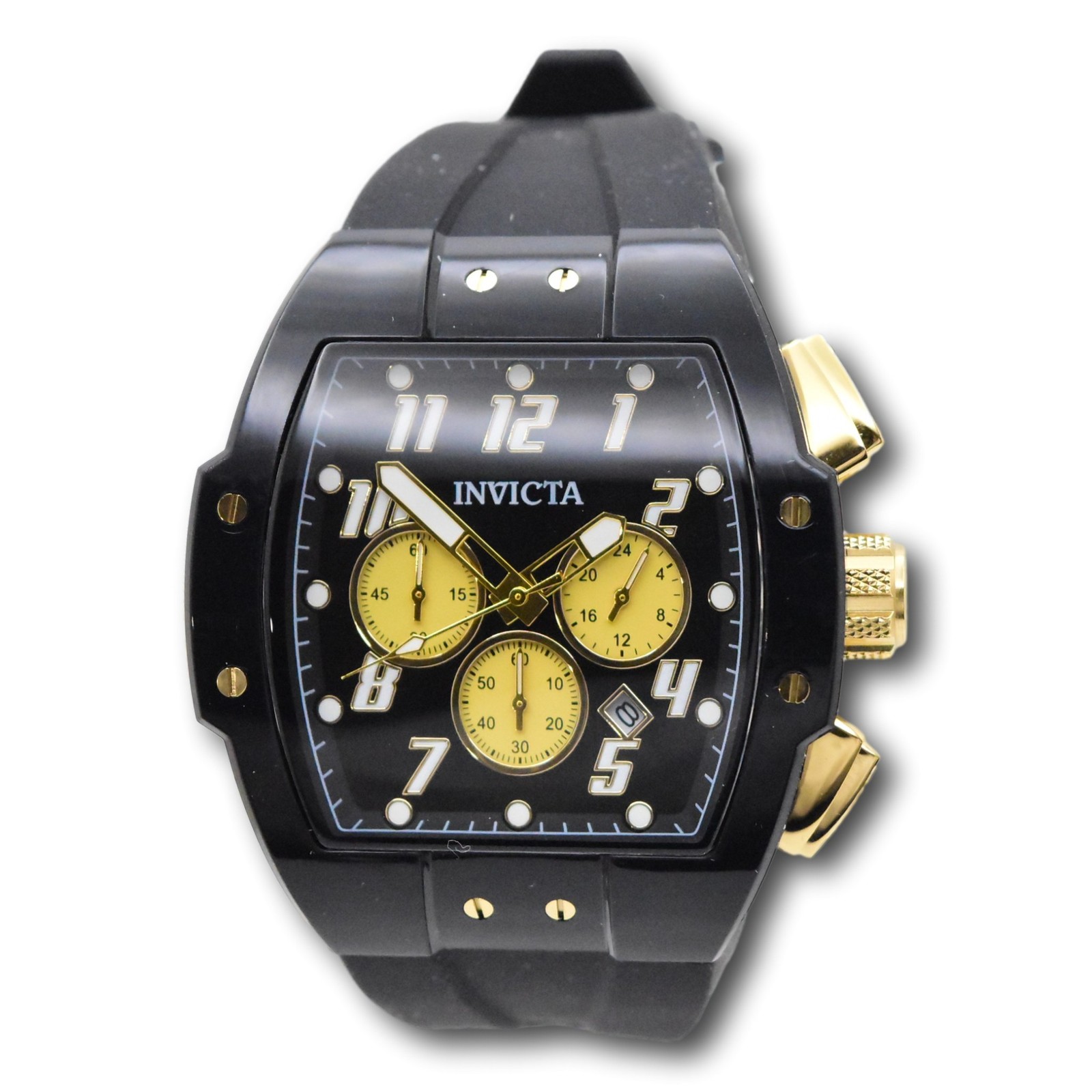Invicta S1 Rally Vortce Black Gold Men’s 47mm Ultralight Chrono Watch 49982