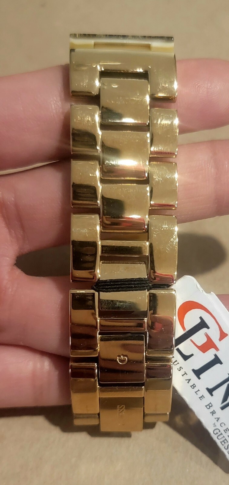 GUESS Watch Gold-Tone and Animal Print Polycarbonate Bracelet 24mm U0052L2