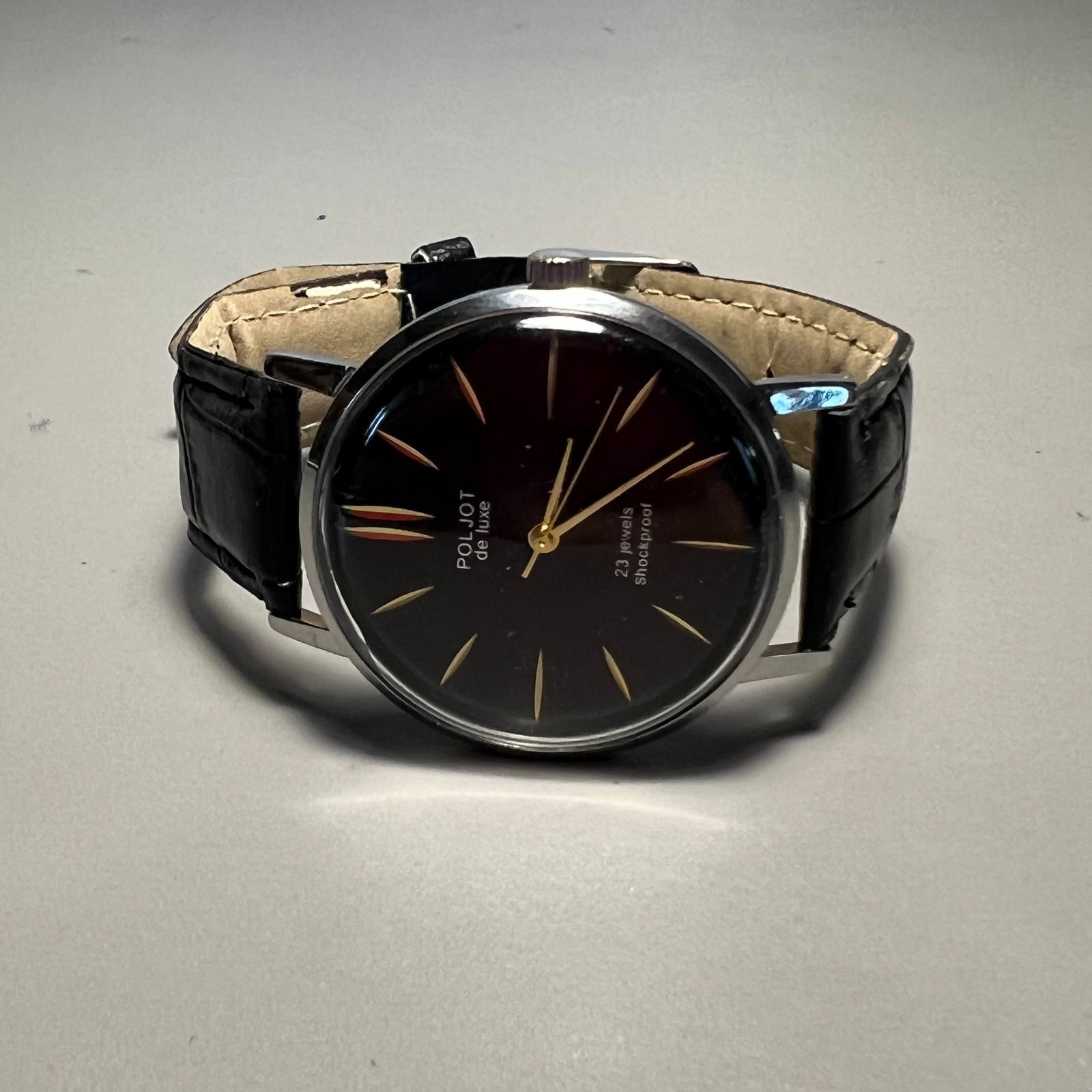Wristwatch Poljot DE Luxe Ultra Slim 1 MChZ Mechanical Vintage Soviet