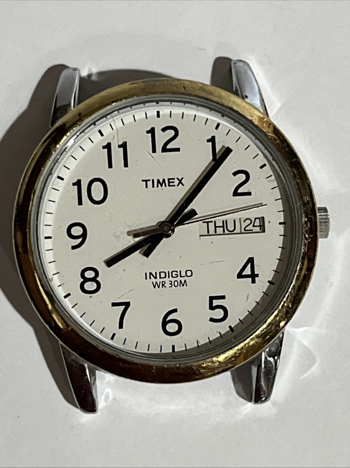 2 Timex EASY READER Indiglo WR30M Mens Watches No Bands Need Batteries