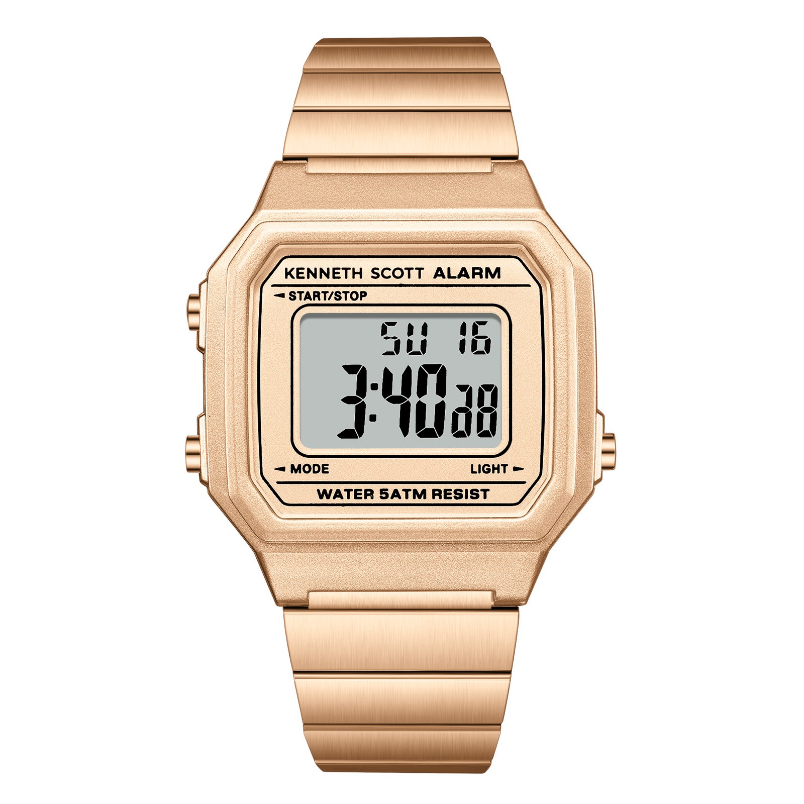 Kenneth Scott Women’s Digital Watch | Rose Gold Dial, 43mm, 50 m (5 ATM)