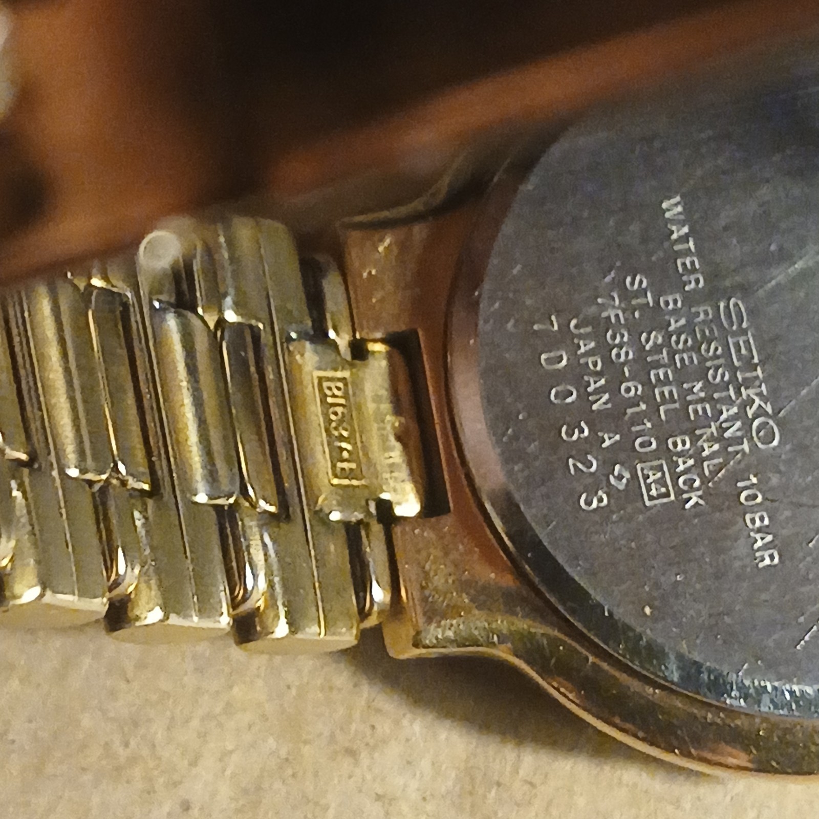 Seiko 7F38 6110 moonphase quartz watch working spares please see description