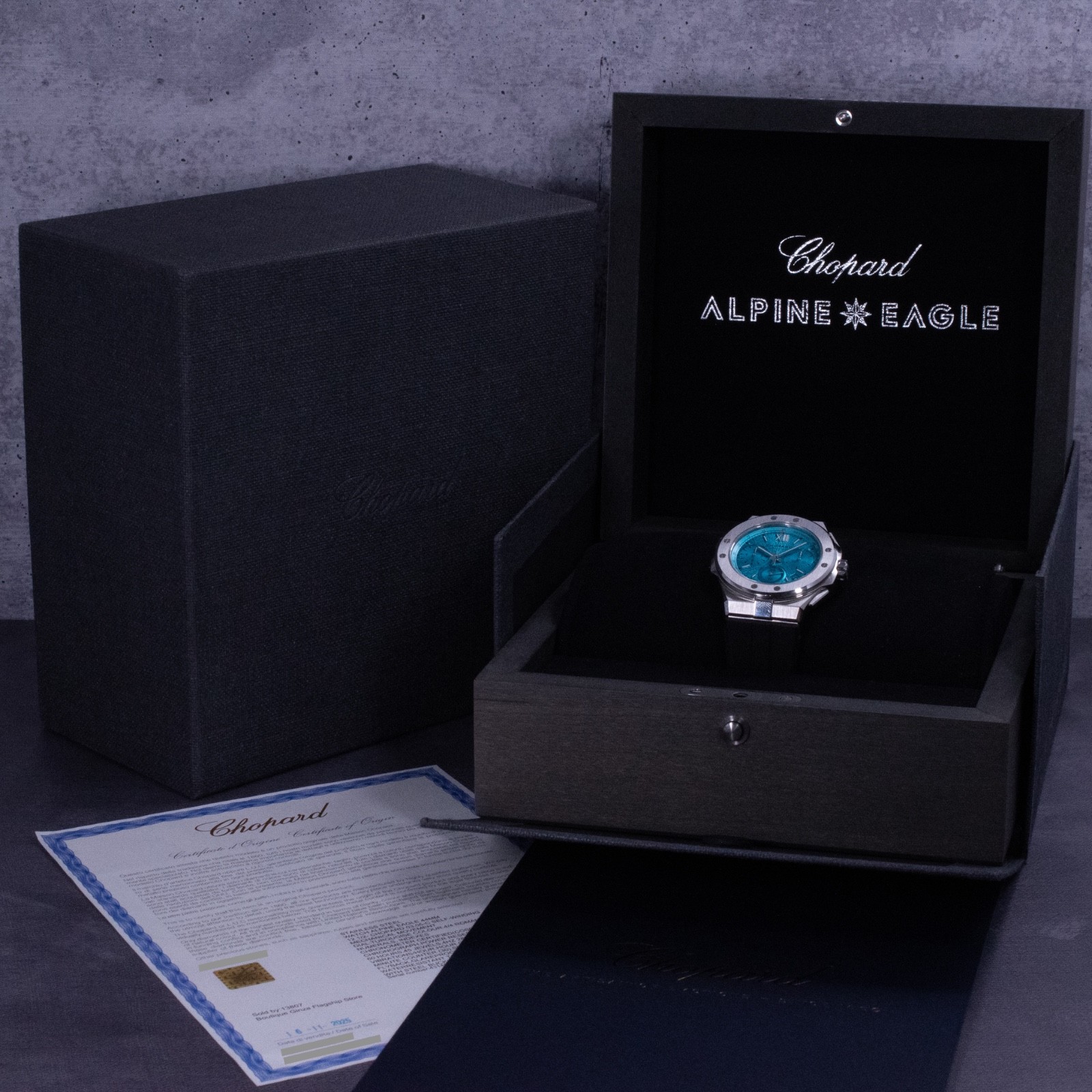 Chopard Alpine Eagle XL Chrono 44mm Maritime Blue Dial, Ref. 298609-3006 w/ B&P