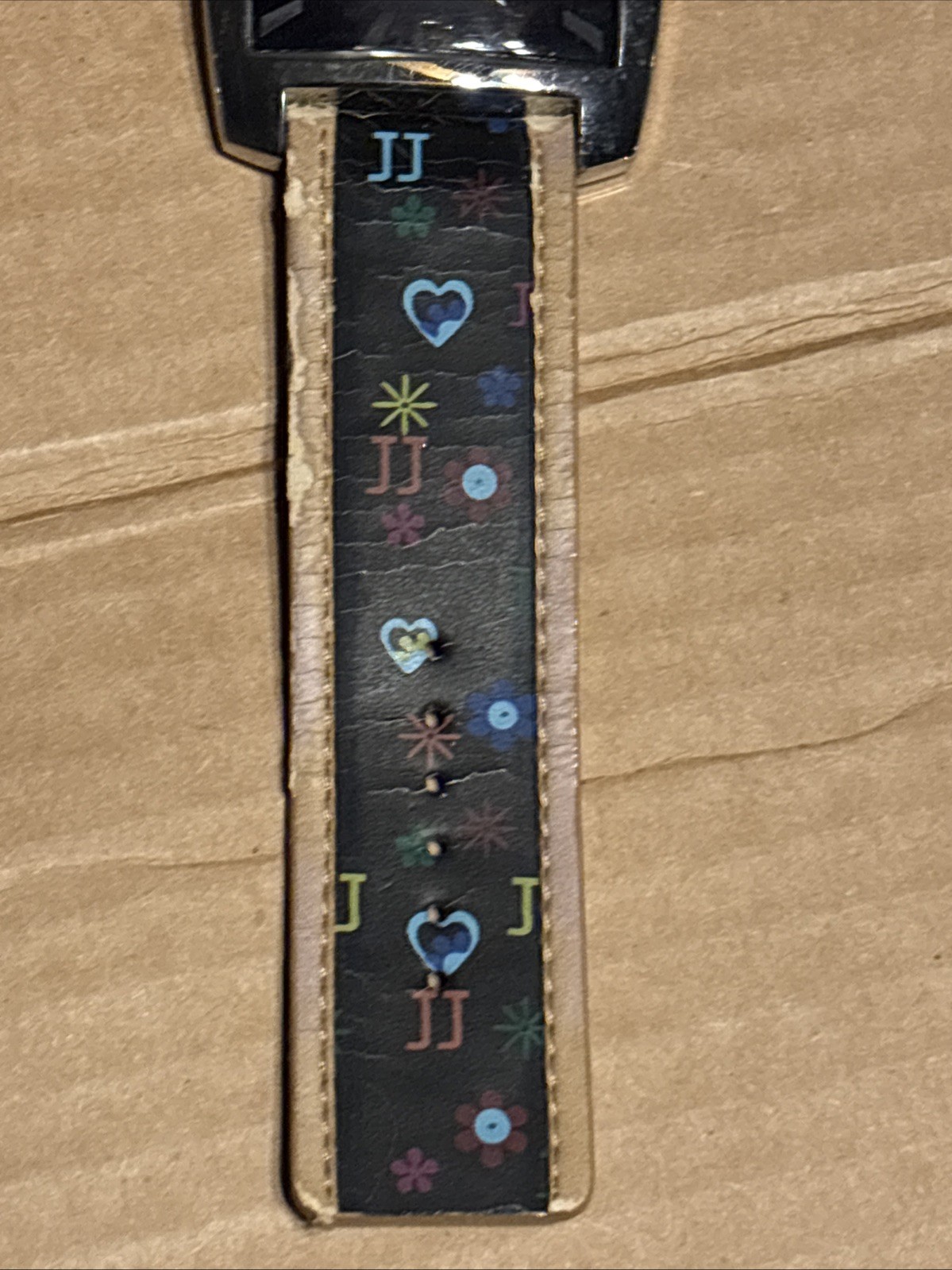 Vintage Y2K JJ’s Australia Pop Art Cuff Watch Heart Flower Doodle Retro RUNS