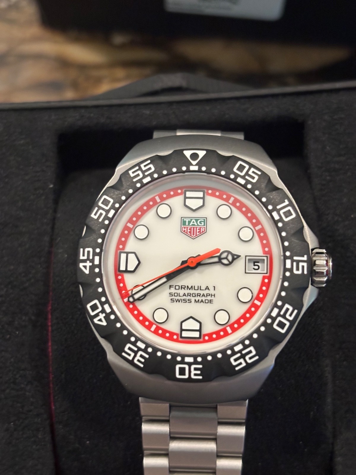 TAG Heuer WBY1111.BA0042 Formula 1 Solargraph 38mm White & Red Dial Men’s Watch