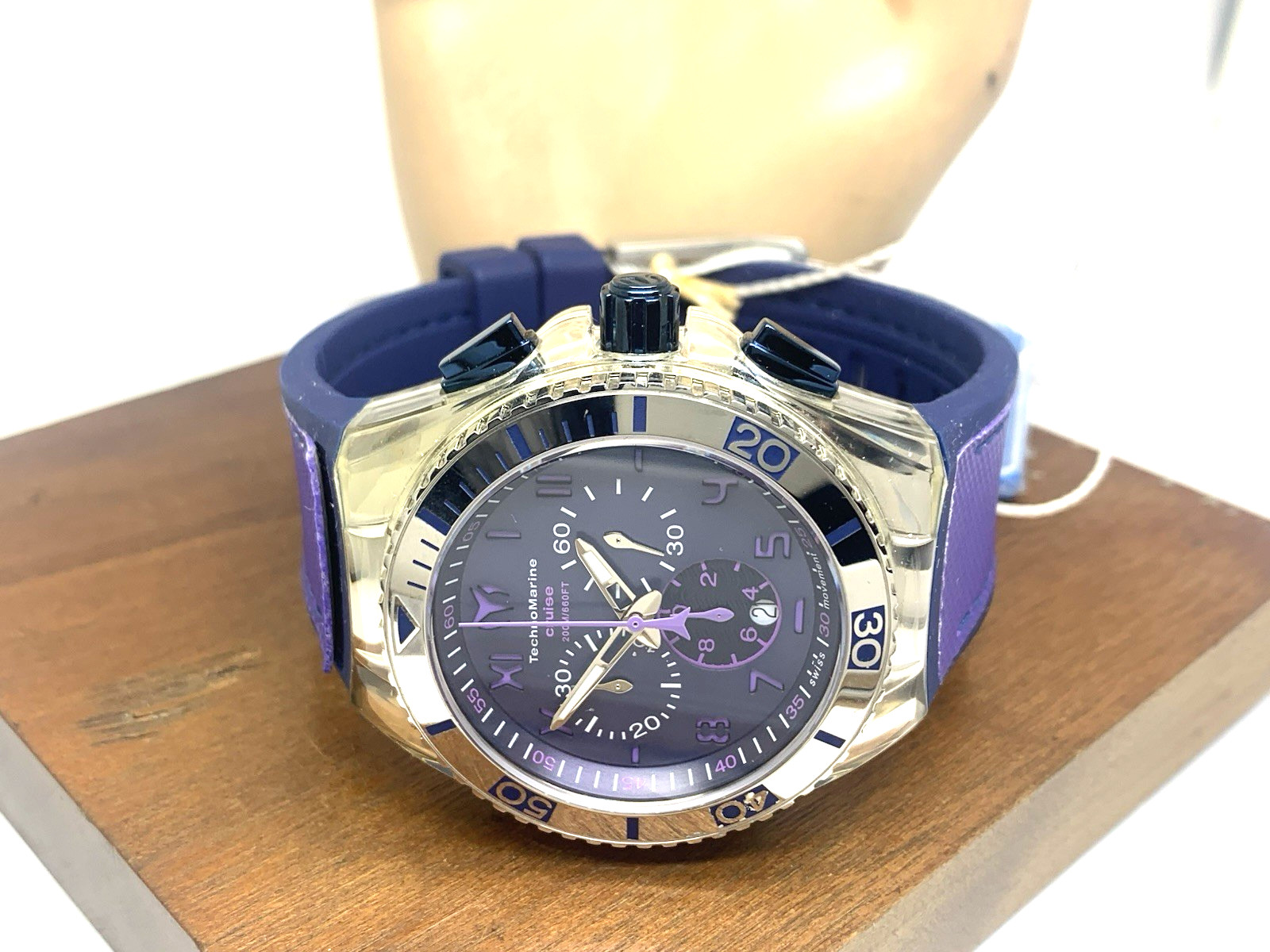 Technomarine Men’s Watch TM-115013 Swiss Quartz Chronograph Blue Purple 46mm