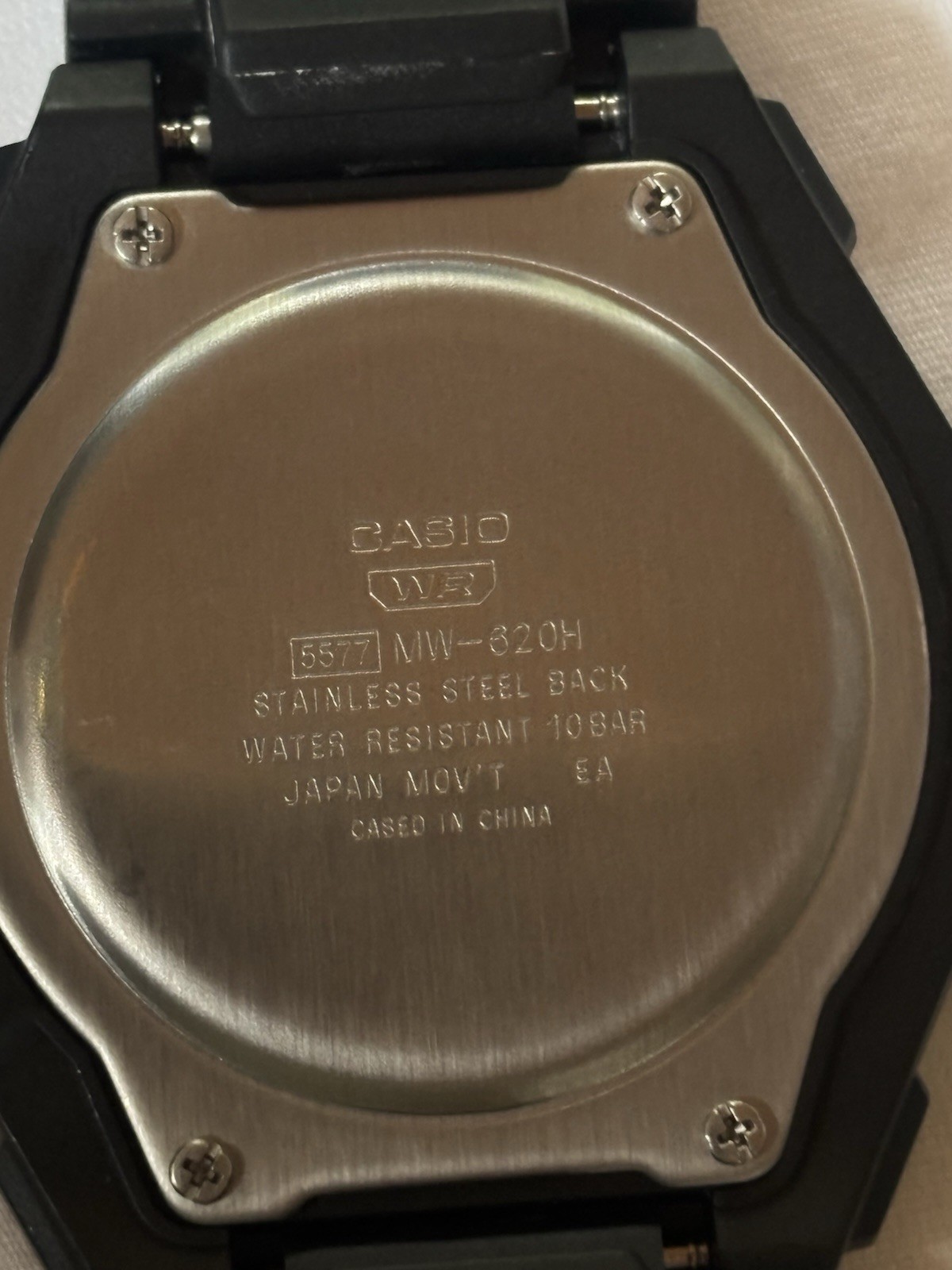 Casio MW620H Men’s Black Resin Watch, 100 Meter WR, Illuminator, Working